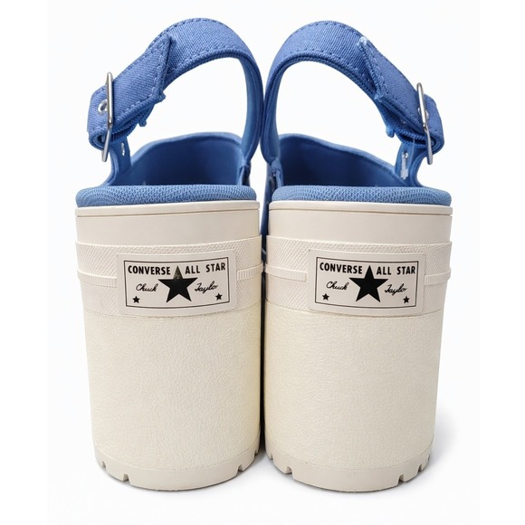 Converse Chuck Taylor All Star De Luxe Heel Sandal Blue Canvas A13810F Womens 10 - Picture 3 of 6